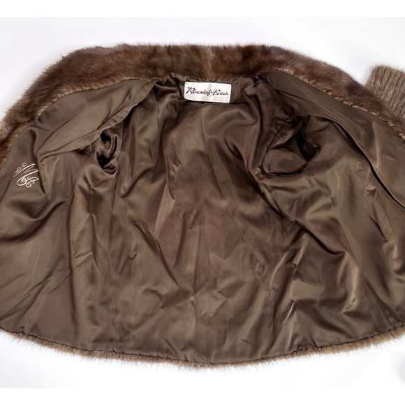 MINK FUR WomenS Jacket Brown Size L - Picture 12 of 17